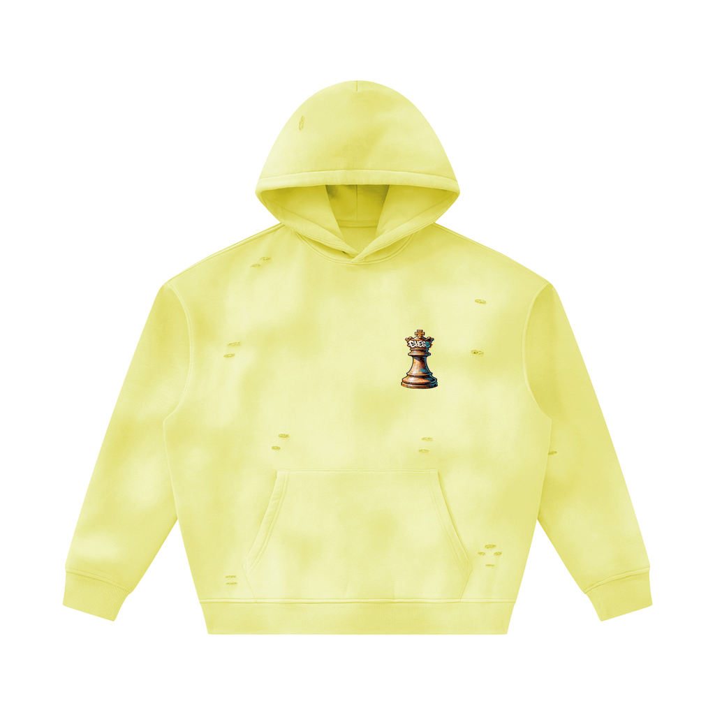 Unisex Sunfade Frayed Fleece Hoodie